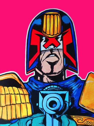 Judge Dredd after
Mike McMahon Acrylic on Baord